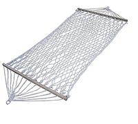 Amaca in poliestere due posti cm 200 x 120 con assi di rinforzo in legno 150 kg