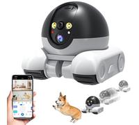 blinkyrobot,Blinky Bot Camera,The Blinky Bot Pro,Rolling Robot Camera with Talk, 360° Camera on Wheels 1080p Dual Lens with App Control, 2-Way Talk, Night Vision, for Pets, Baby, Elderly, Home-A