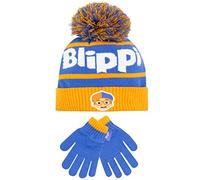 Blippi Cappello Sciarpa Guanti Invernale Set per Bambini Blu Taglia unica