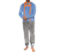 Blippi Tutine Costume Uomo Intero | Tutine in Pile da Uomo | Regali per Uomini | Taglie dalla Piccola alla XX-Grande | Blu X-Large