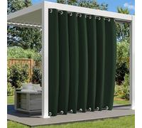 BliRiki Tenda per esterni, resistente alle intemperie, protezione solare, per esterni, con occhielli, in alto e in basso, impermeabile, per gazebo, terrazza, veranda, 1 pezzo, verde scuro, larghezza