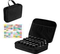 BLIRITEL Organizer per oli essenziali, in EVA, per 30 bottiglie, custodia rigida per oli essenziali, contiene 30 bottiglie da 5 ml, 10 ml, 15 ml (nero)