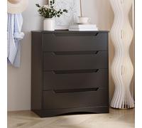 Blishom Cassettiera Camera da Letto con 4 cassetti, settimino camera da letto,Moderno e Salvaspazio per la Camera da Letto Soggiorno e Ingresso, 71 x 41 x 82 CM,Bianco (Nero)