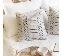 Blissblush Off White Decorative Throw Cestwow Covers 18x18 Set di 2 boho Farmhouse Square Cushion Cover accogliente accento morbido cuscino per divan