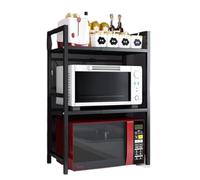 Blissbuilt 2 Livell Estensibile Mensola Microonde,Regolabile Fino a 42-64 cm Salvaspazio,Materiale in Acciaio al Carbonio,capacità di Peso di 75kg,per Il Tuo Forno a microonde,tostapane,Piatti