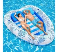 Blissbuilt Gonfiabile Amaca Galleggiante Raddoppiare 195 * 145cm,A Forma di Cuore Galleggianti gonfiabili per Piscina,Pieghevole,Materassino Gonfiabile Abbronzante per Piscina sulla Spiaggia