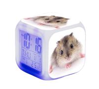 Blissbuilt Sveglia cubo per Bambini con luci Bambini sveglie LED Cube Clock con Luce Data,Ora,Temperatura,Anime Sveglia Digitale LED,per Bambini,Bambini e Ragazze,Studenti (Modello Criceto)