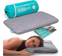 BLISSBURY Cuscino in memory foam sottile da 6,6 cm, sottile, piatto, rinfrescante per pancia o schiena, con morbido rivestimento in bambù lavabile, supporto per collo e testa, per uomini e donne