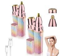 Blissean Facial Shaver, Glowtrim Premium Facial Shaver, 2-in-1 Women's Eyebrow and Face Hair Removal Device, Electric Eyebrow Trimmer Pen for Women (Colorful,2Pcs)