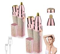 Blissean Facial Shaver, Glowtrim Premium Facial Shaver, 2-in-1 Women's Eyebrow and Face Hair Removal Device, Electric Eyebrow Trimmer Pen for Women (Starlight,2Pcs)