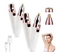Blissean Facial Shaver, Glowtrim Premium Facial Shaver, 2-in-1 Women's Eyebrow and Face Hair Removal Device, Electric Eyebrow Trimmer Pen for Women (White,2Pcs)