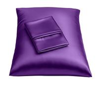 BLISSFORD Federa in raso viola con cerniera, per la cura dei capelli e della pelle, morbida e fresca come una federa in seta, confezione da 2 federe in raso, uva/viola, standard, set da 2