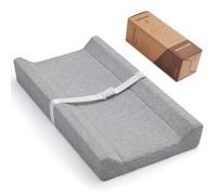 Blissful Diary Fasciatoio con fodera impermeabile in schiuma, include una copertura morbida e lavabile, cuscino sagomato per fasciatoio per comò con fondo antiscivolo, 81 x 40 cm (grigio, rettangolare