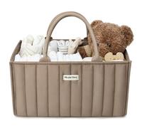 Blissful Diary Organizer per pannolini, Organizer Fasciatoio, Cesto Prodotti Neonato, Cestino di Archiviazione Elegante per Necessità Neonatali e Stazione per Luiers, Marrone Moka