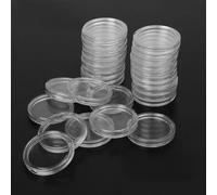 BlissfulAbode 100Pcs 21/23/26/38mm Trasparente Rotondo Portamonete Capsule Contenitore Contenitore di Immagazzinaggio Caso di Monete Titolare Monete Scatola di Raccolta di Monete