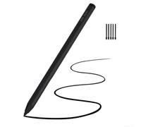 BlissfulAbode 4096 Sensibilità EMR Pen per opere d'arte di precisione (nero | Robusta struttura in ABS, elegante finitura nera, 5 punte intercambiabili, per un uso quotidiano duraturo, di lunga durata