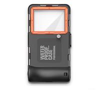 BlissfulAbode Custodia impermeabile per snorkeling con touch screen subacqueo, protezione IP68 fino a 15 m, adatta a tutti i modelli di smartphone (nero + arancione)