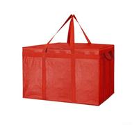 BlissfulAbode Grande borsa portatile dell'isolamento per il tessuto rispettoso dell'ambiente delle consegne della drogheria con le proprietà termiche eccellenti, Come da immagine, Rosso