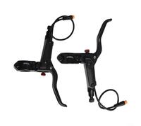 BlissfulAbode Leva del freno idraulica per bici elettrica con struttura forgiata in lega di alluminio e connettore impermeabile a 3 pin, progettata per olio minerale liquido freni (coppia nera)
