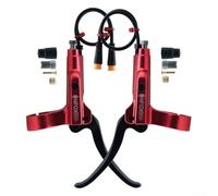BlissfulAbode Leva del freno idraulica per bici elettrica con struttura forgiata in lega di alluminio e connettore impermeabile a 3 pin, progettata per olio minerale liquido freni (coppia rossa)