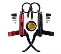 BlissfulAbode Leva del freno idraulica per bici elettrica con struttura forgiata in lega di alluminio e connettore impermeabile a 3 pin progettato per olio minerale liquido freni (linea)