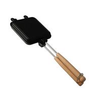 BlissfulAbode Maker Pan Sandwich Maker 13 cm / 5 "1x circa 34 cm / 14,17 pollici nero alluminio pressofuso doppia faccia colazione