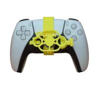 BlissfulAbode Mini volante 3D per gioco di corse, controller compatto per PS5, divertente e dinamico, mini controller da volante da corsa (giallo)