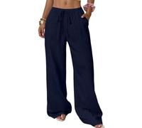 BlissfulAbode Pantaloni a gamba larga con elastico in vita per le donne in | Elastico in vita, gamba larga larga, adatto per la primavera e l'inverno, materiale di facile manutenzione, eleganza casual