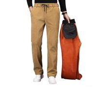 BlissfulAbode Pantaloni da uomo in velluto a coste dritti spessi caldi | Tessuto spesso e caldo, gamba dritta, ideale per il freddo invernale, struttura in velluto a coste resistente