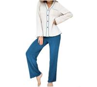 BlissfulAbode Pigiama da donna stampato cardigan a maniche lunghe | Design stampato, manica lunga per top, pantaloni abbinati, morbido poliestere, abbigliamento primavera autunno