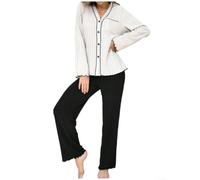 BlissfulAbode Pigiama da donna stampato cardigan a maniche lunghe | Design stampato, manica lunga per top, pantaloni abbinati, morbido poliestere, abbigliamento primavera autunno
