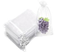 BlissfulAbode Sacchetti protettivi per frutta per uva, fichi, nespole, confezione da 100 pezzi, materiale a rete traspirante