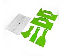 BlissfulAbode Set di 5 raschietti in plastica per pulizia e rimozione, per pavimenti, pareti, piastrelle, vernice, colla, carta da parati, spackling