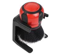 BlissfulAbode Spazzola per interni auto, spazzola per dettagli auto, impugnatura ergonomica curva delicata sulla pelle per la pulizia del cruscotto rosso