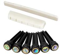 Blisstime 6 string Acoustic Guitar Bone ponte sella e dado e 6pcs ebano piroli chitarra
