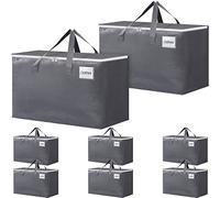 BlissTotes Grandi borse per traslochi e con cerniere e manici, per traslochi con coperchi, resistenti, per risparmiare spazio, ripiegare, spostare e riporre oggetti da 125 l, confezione da 8