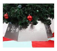 Blissun Metallo Albero di Natale Anello Albero di Natale Collare con Stampato Fiocco Di Neve Salice Albero Gonna Base Supporto per Decorazioni Albero di Natale (Argento)