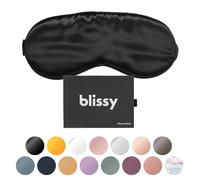 Blissy Maschera per dormire in seta, oscurante totale, per donne e uomini, 100% pura seta di gelso, 22 momme 6a, benda per chi dorme sul lato