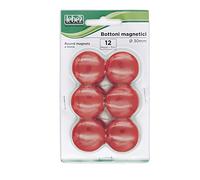 LEBEZ - MR-30-R - Bottoni magnetici - diametro 3 cm - rosso - Lebez - blister 12 pezzi - 45529 - Conf. da 1 Pz. - MR-30-R