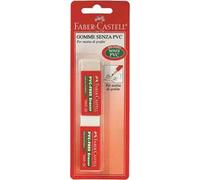 Blister 2 gomme vinile bianca, rettangolari con fascetta, senza PVC