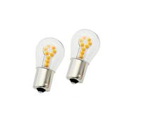 Blister 2 Lampade BAU15S (PY21W) Arancio Per Luci Frecce Piedi Storti Offset 12V Indicatore di Direzione in Blister doppio