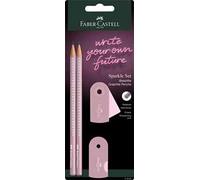 Blister 2 matite di grafite Sparkle + 1 gomma mini sleeve + 1 temperamatite mini sleeve, rose shadows/dapple grey