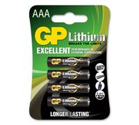 GP LI4 AAA - Batteria al litio, AAA (ministilo), confezione da 4