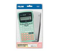 Calcolatrice Milan Cientifica M240 Silver 2 Linee 240 Funzioni 10+2 Cifre Verde Turchese Con Cover