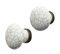BLISTER CON 2 POMOS REDONDOS PARA MUEBLE FABRICADO EN PORCELANA ACABADO CRAQUELÉ MOD.818 Ø30mm REI