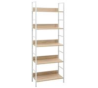 Blitzlie ferung) per oggetti decorativi, cornici, soggiorno, ufficio, design moderno, libreria, DVD + scaffale CD, 5 ripiani, effetto quercia, 60 × 27,6 × 158,5