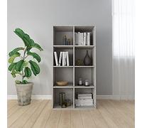 (Blitzlie ferung) Scaffale in legno, a cubi, libreria, da parete, per soggiorno, cucina, ufficio, vintage, libreria/credenza, grigio cemento, 66 × 30 × 130 cm