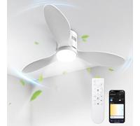 BLITZWILL Ventilatore da Soffitto con Luce, Ø132cm Ventilatori da soffitto con Illuminazione LED, Controllo App&Telecomando, 6 Velocità, 3 Colori Dimmerabile, 3 Pale, Silenzioso, Estate-Inverno,Timer