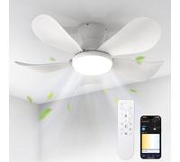 BLITZWILL Ventilatore da Soffitto con Luce, Ø66cm Ventilatori da soffitto con Illuminazione LED, Controllo App&Telecomando, 6 Velocità, 3 Colori Dimmerabile, 5 Pale, Silenzioso, Estate-Inverno,Timer