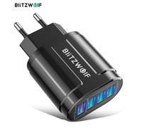 BlitzWolf® BK-385 - 4 porte USB-A, caricatore rapido da muro da 48 W - per la ricarica rapida di telefoni Android e Apple